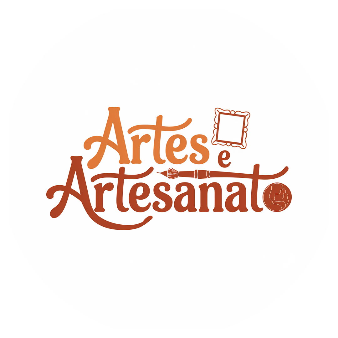 Logo Artes e Artesanato em tons terrosos