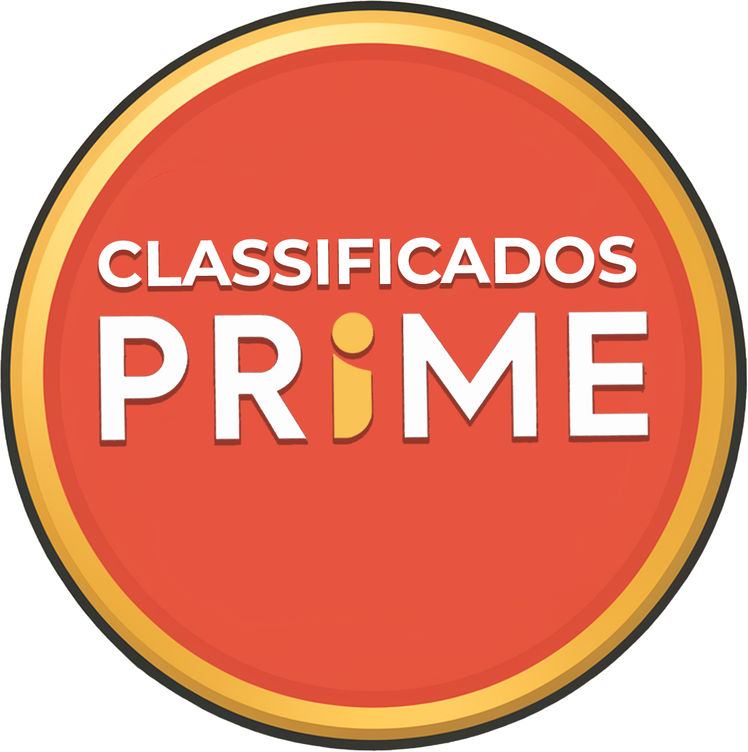 Logo Classificados Prime em fundo alaranjado